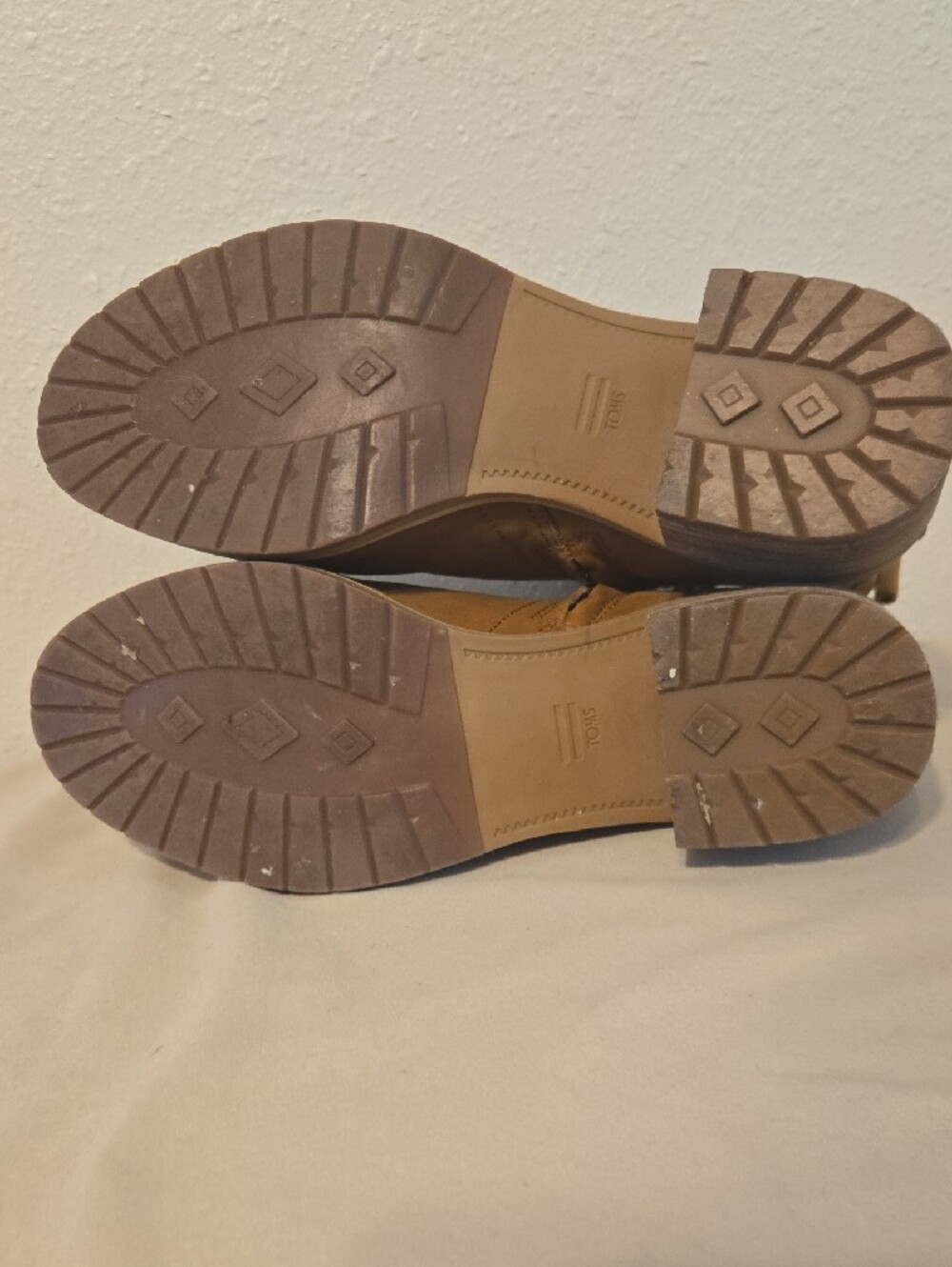 Women's Toms Tan Suede Ankle Booties - Classic Block Heel - Picture 6 of 7